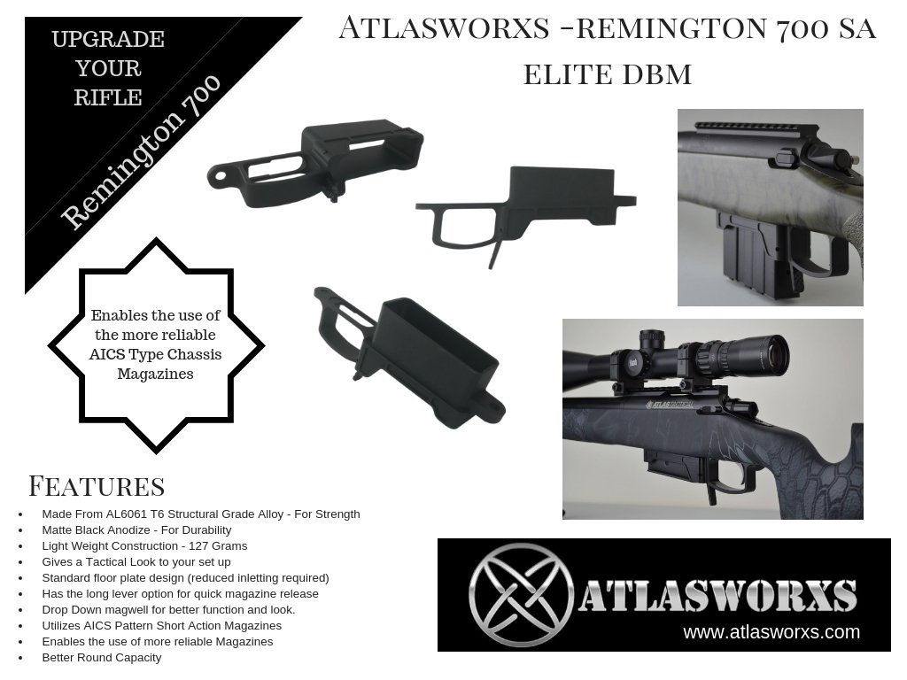 DBM Detachable Box Magazine Floorplate fits Remington 700 Short Action Rifle 308 